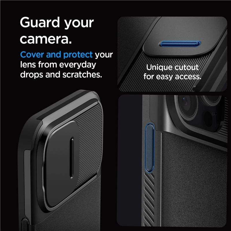 Spigen Optik Armor Mag MagSafe Apple iPhone 16 Pro Max – dėklas telefonui juodos spalvos