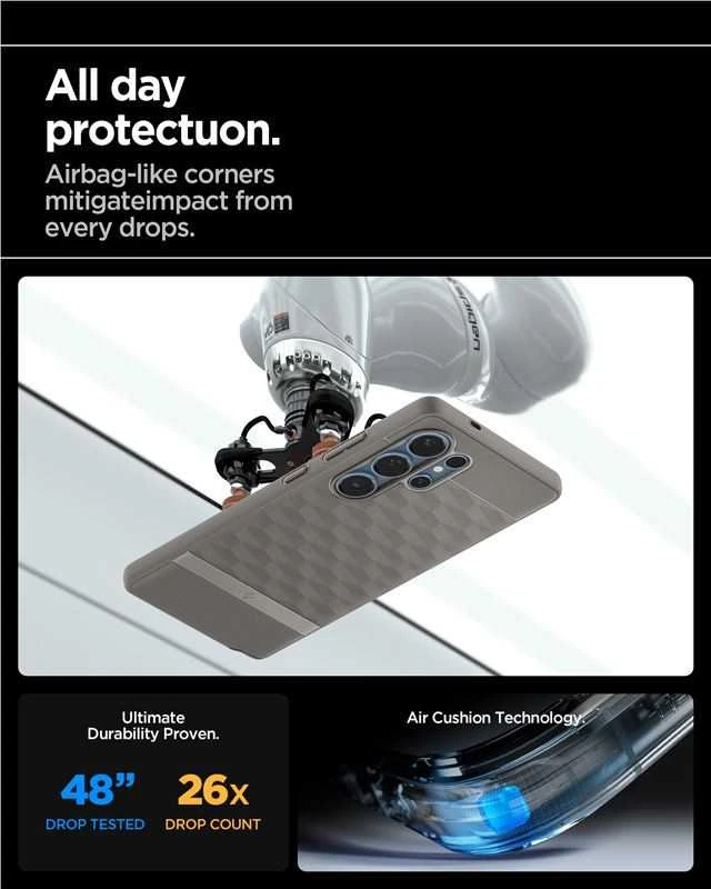 Spigen Caseology Parallax Mag MagSafe Samsung Galaxy S25 Ultra – dėklas telefonui pilkos spalvos