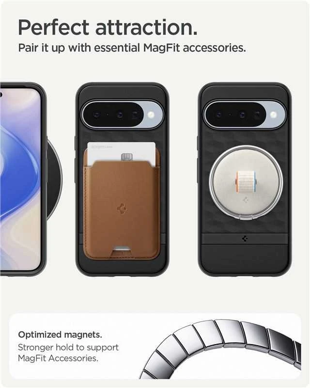 Spigen Parallax Mag MagSafe dėklas skirtas Google Pixel 10/10 Pro – matinis juodos spalvos