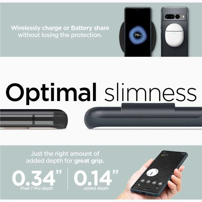 Dėklas Spigen Thin Fit, metalinis skalūnas - Google Pixel 7 Pro