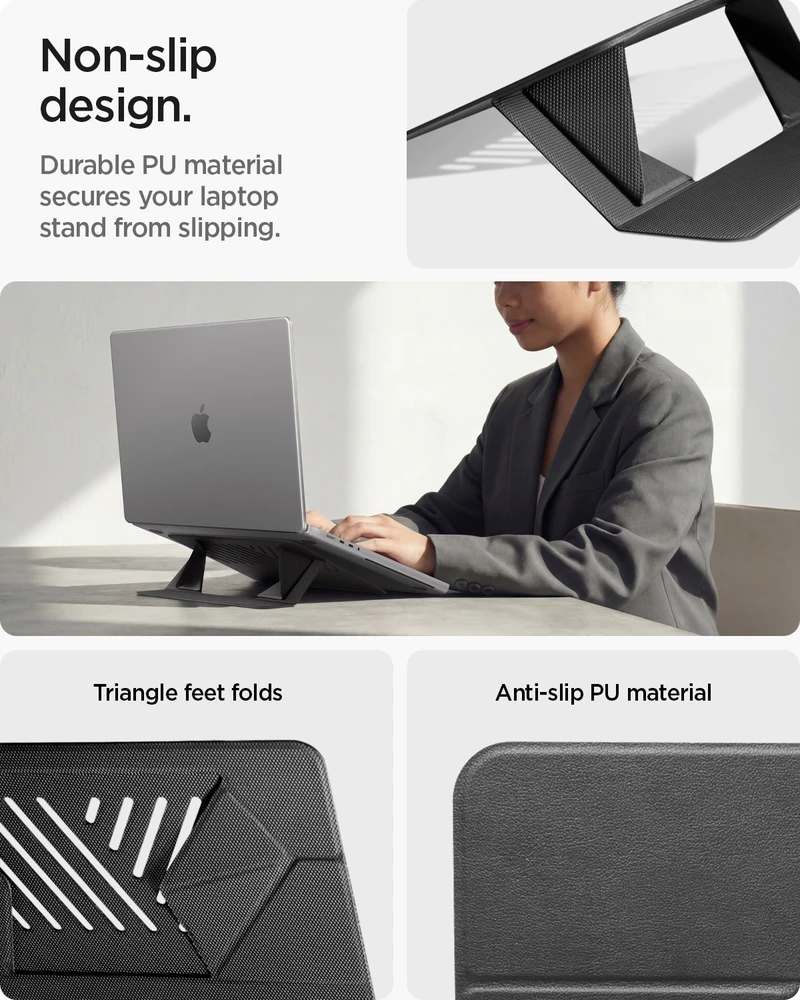 SPIGEN LD201-S6 SLIMFOLD NEŠIOJAMOJO KOMPIUTERIO STOVAS SPACE Pilkas