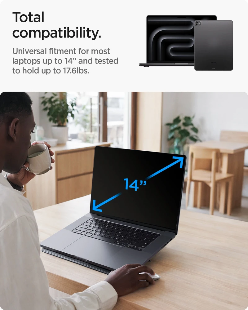 Spigen Slim Fold Nešiojamas kompiuteris Stand LD201-S7, juodas