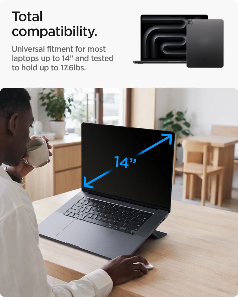 SPIGEN LD201-S6 SLIMFOLD NEŠIOJAMOJO KOMPIUTERIO STOVAS SPACE Pilkas
