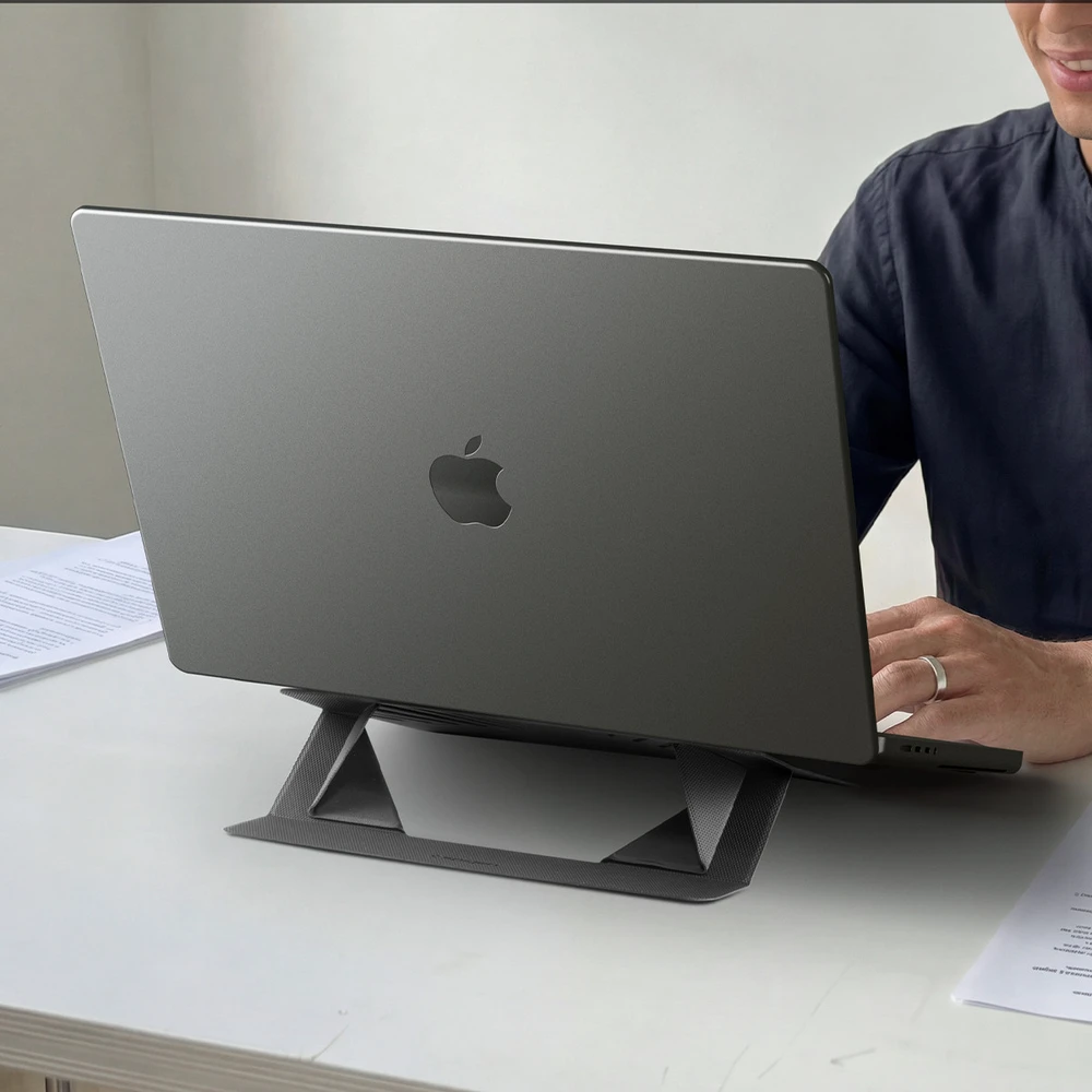 SPIGEN LD201-S6 SLIMFOLD NEŠIOJAMOJO KOMPIUTERIO STOVAS SPACE Pilkas