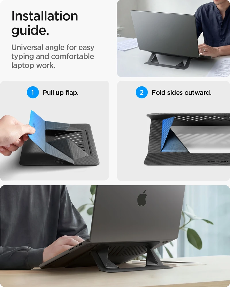 SPIGEN LD201-S6 SLIMFOLD NEŠIOJAMOJO KOMPIUTERIO STOVAS SPACE Pilkas