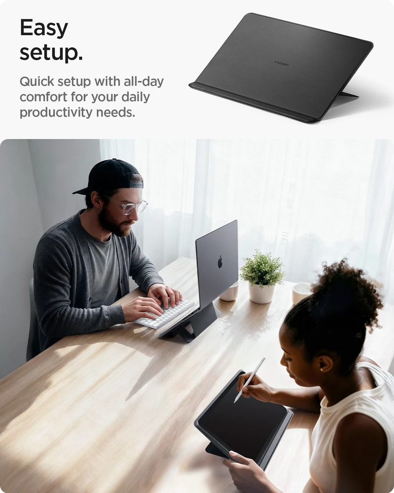 Spigen Slim Fold Nešiojamas kompiuteris Stand LD201-S7, juodas