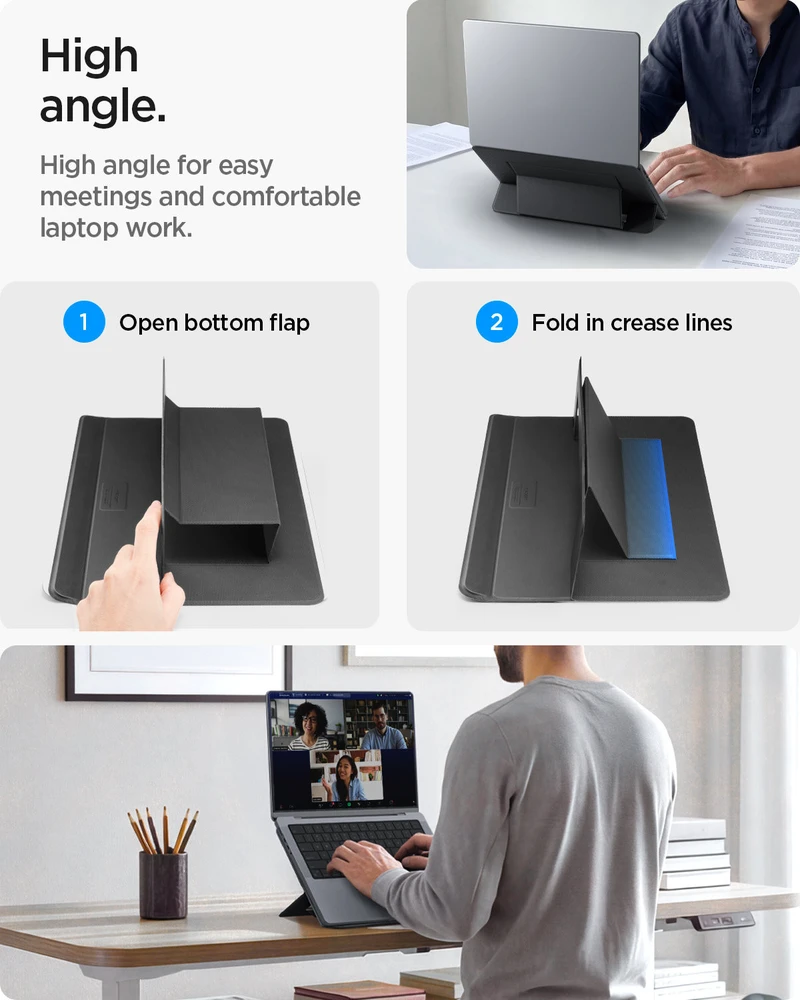 Spigen Slim Fold Nešiojamas kompiuteris Stand LD201-S7, juodas