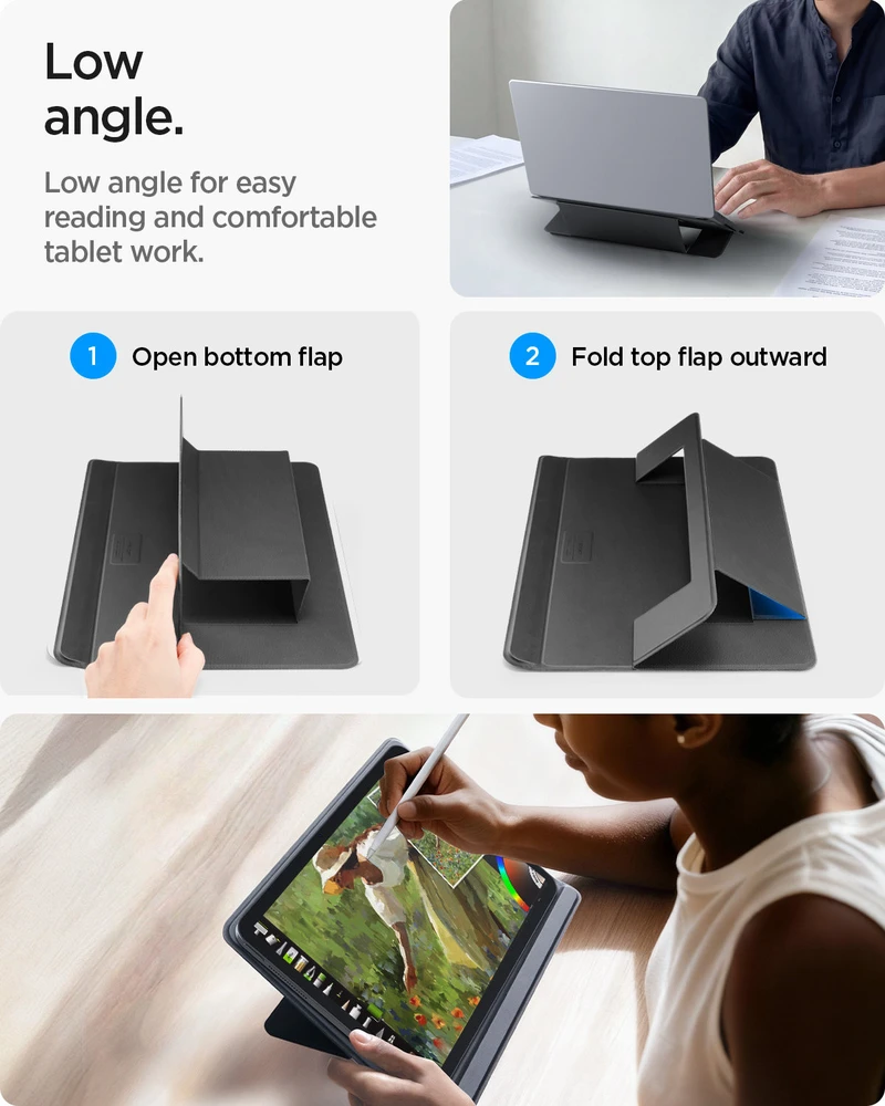 Spigen Slim Fold Nešiojamas kompiuteris Stand LD201-S7, juodas