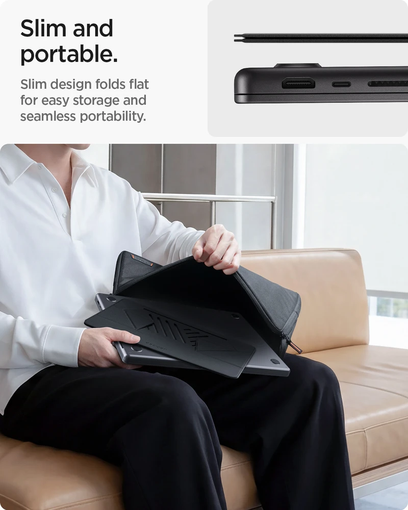 SPIGEN LD201-S6 SLIMFOLD NEŠIOJAMOJO KOMPIUTERIO STOVAS SPACE Pilkas