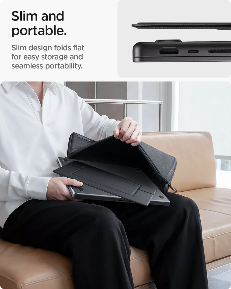 Spigen Slim Fold Nešiojamas kompiuteris Stand LD201-S7, juodas