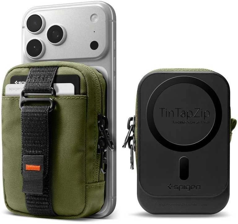 Spigen Portable Organizer Pouch TintapZip MagSafe, olive žalias