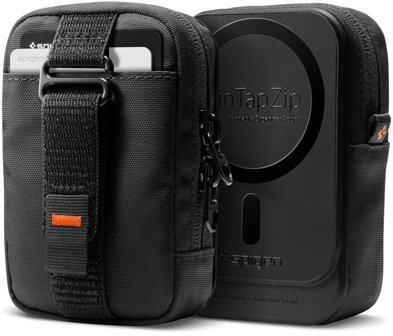 Dėklas Spigen Portable Organizer Pouch TintapZip MagSafe, juodos spalvos