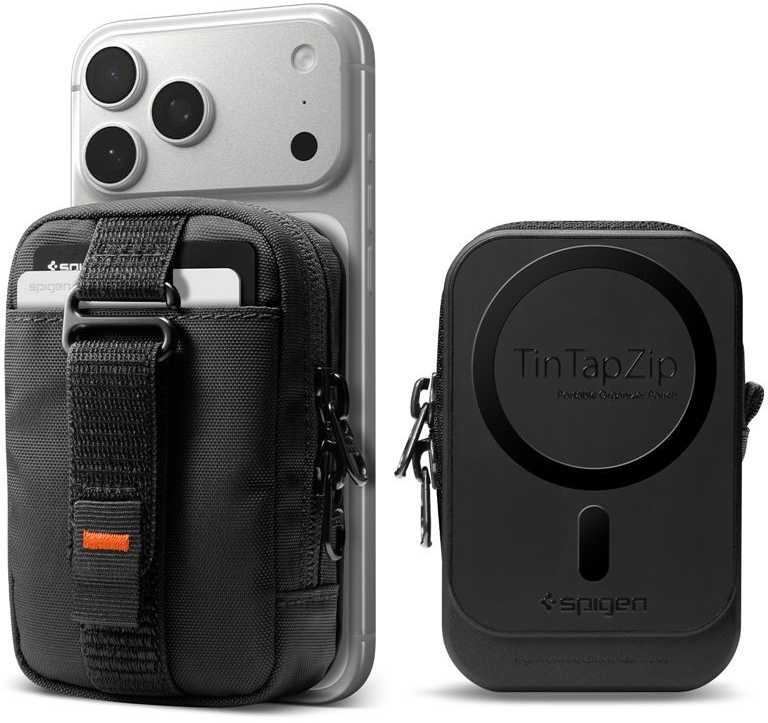 Dėklas Spigen Portable Organizer Pouch TintapZip MagSafe, juodos spalvos