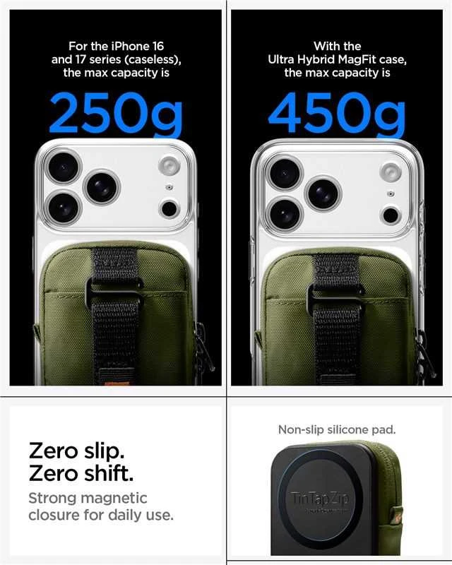 Spigen Portable Organizer Pouch TintapZip MagSafe, olive žalias