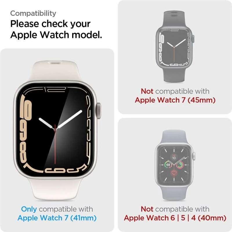 Apsauginis ekrano stiklas išmaniojo laikrodžio Apple Watch 7, 41mm, 2vnt.