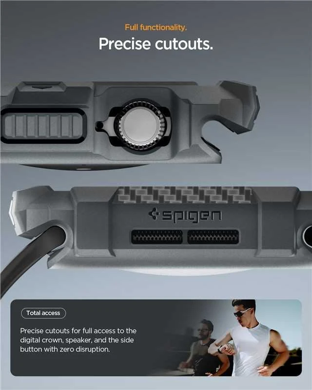 „Spigen Rugged Armor 2“, tamsiai pilka – „Apple Watch 11“ 46 mm