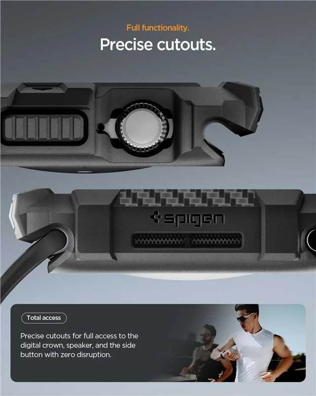 Spigen „Rugged Armor 2“, matinis juodas – „Apple Watch 11“ 46 mm
