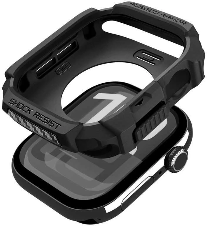 Spigen „Rugged Armor 2“, matinis juodas – „Apple Watch 11“ 42 mm