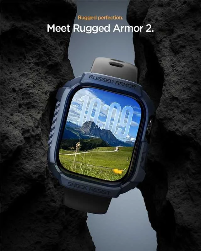 Dėklas „Spigen Rugged Armor 2“, mėlynas, mėlynas - Apple Watch 11 42mm