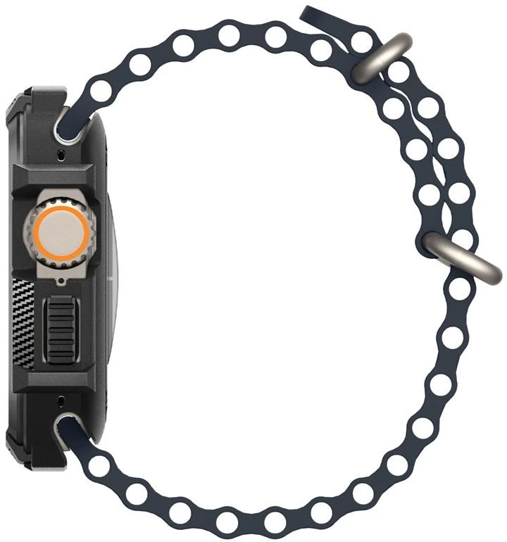 „Spigen Rugged Armor“, juodas - Apple Watch Ultra 2/Ultra 49mm