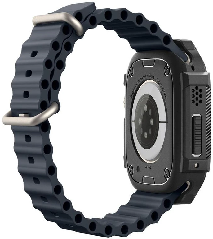 „Spigen Rugged Armor“, juodas - Apple Watch Ultra 2/Ultra 49mm