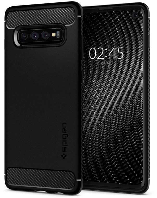 Spigen Rugged Armor - dėklas skirtas Samsung Galaxy S10 Juodas