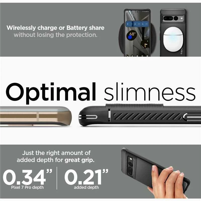 Dėklas Spigen Rugged Armor, juodas - Google Pixel 7 Pro