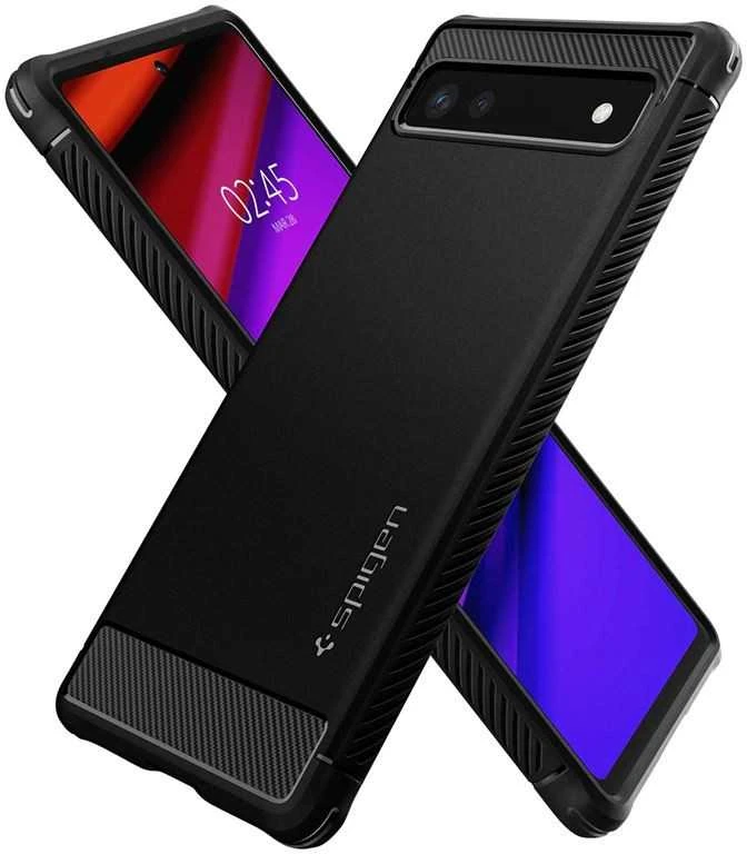 Dėklas Spigen Rugged Armor, juodas - Google Pixel 6a