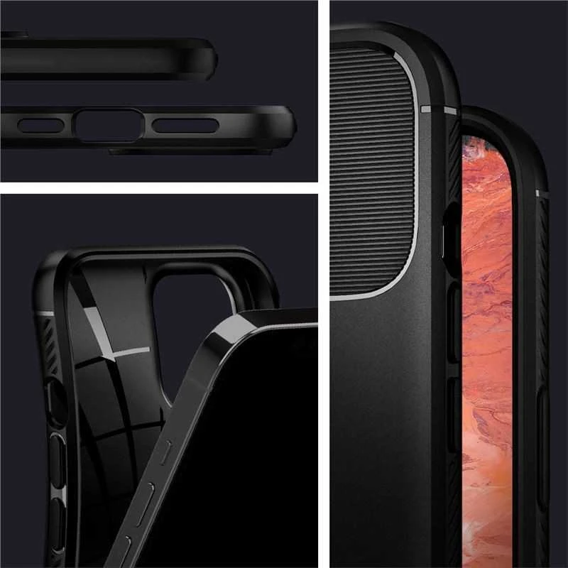 Spigen Rugged Armor – dėklas skirtas Apple iPhone 12 / Apple iPhone 12 Pro Case Juodas