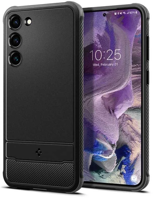 Spigen Rugged Armor Samsung Galaxy S23 dėklas telefonui matinės juodos spalvos