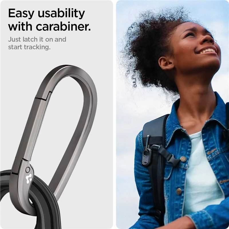 Spigen Rugged Armor – dėklas skirtas Samsung Galaxy SmartTag 2 Juodas