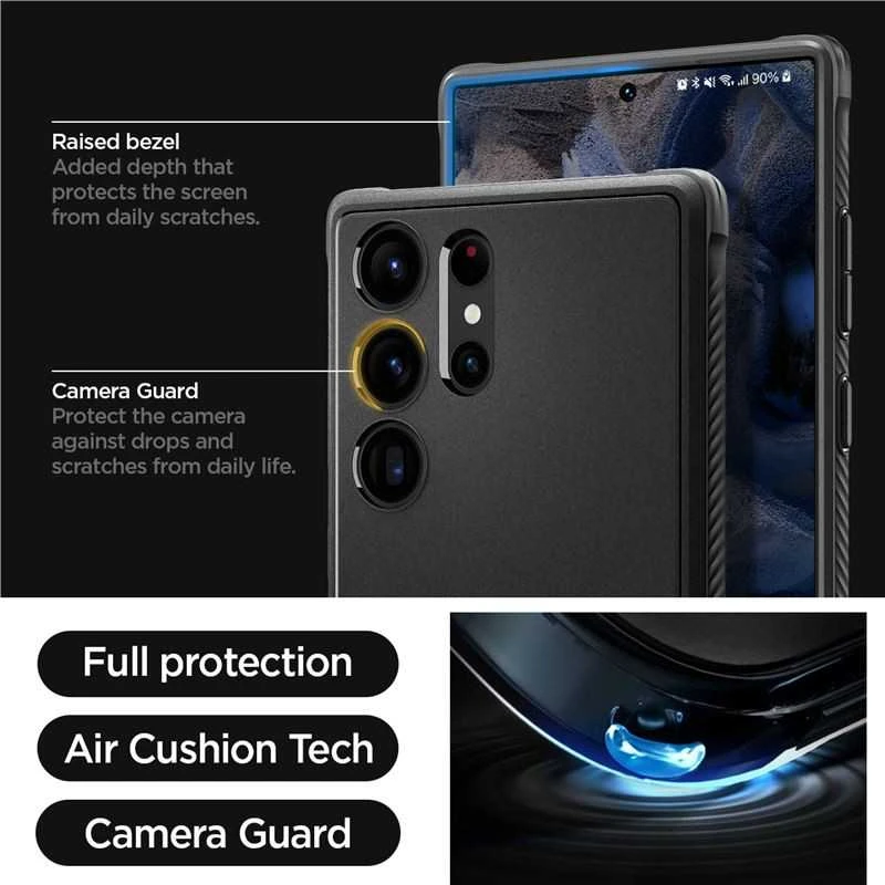 Dėklas SPIGEN RUGGED ARMOR GALAXY S23 ULTRA MATTE Juodas