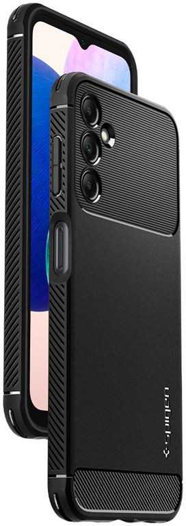 Dėklas Spigen Rugged Armor, juodas - Samsung Galaxy A14 5G