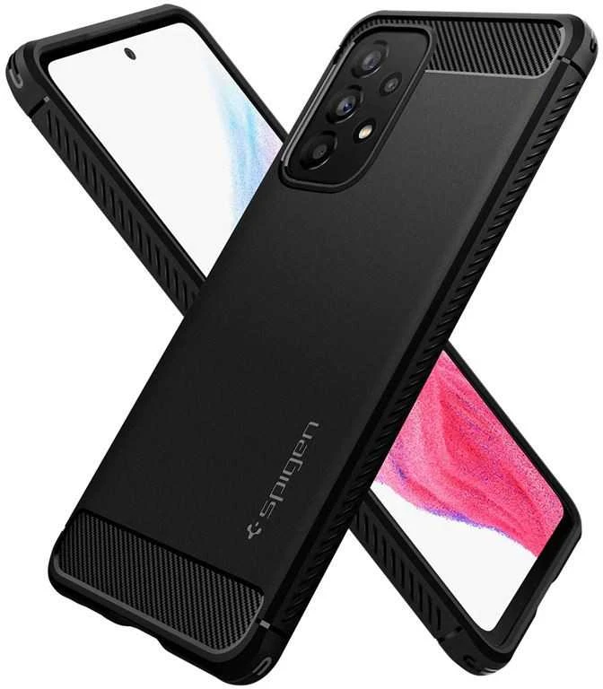 Spigen Rugged Armor Samsung Galaxy A53 5G dėklas telefonui matinės juodos spalvos