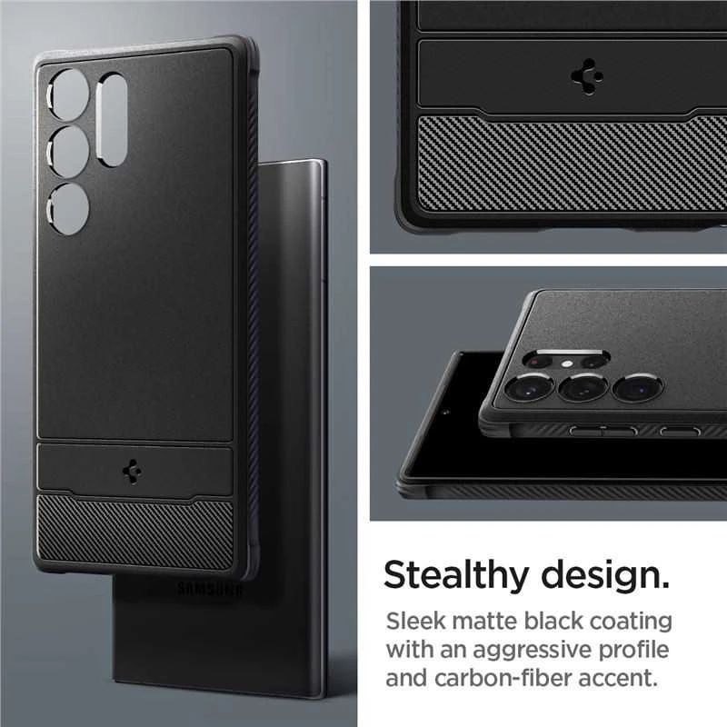 Dėklas SPIGEN RUGGED ARMOR GALAXY S23 ULTRA MATTE Juodas