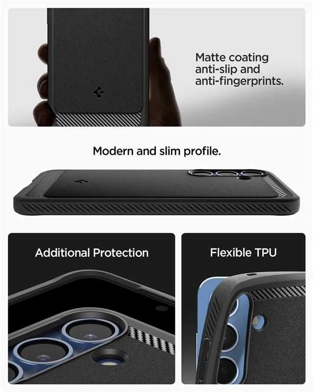 Spigen Rugged Armor Mag MagSafe Samsung Galaxy S25 – Matte dėklas telefonui juodos spalvos