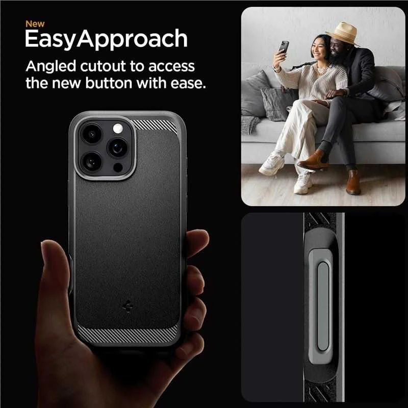 Dėklas Spigen Rugged Armor MagSafe do Apple iPhone 16 Pro Max – dėklas telefonui juodos spalvos