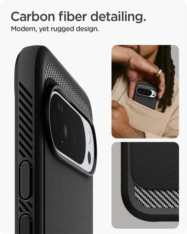 Dėklas Spigen Rugged Armor Mag Magsafe Google Pixel 10 Pro XL matte juodas