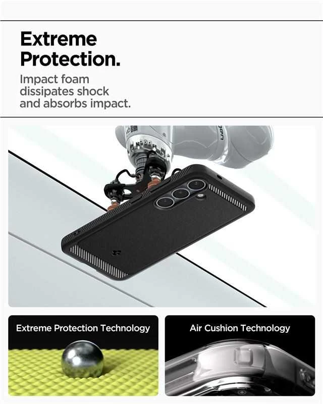 Spigen Rugged Armor Mag MagSafe Samsung Galaxy S25 – Matte dėklas telefonui juodos spalvos