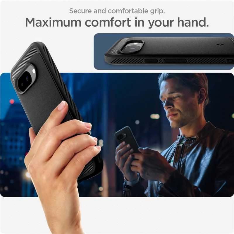 Spigen Rugged Armor Mag MagSafe dėklas, skirtas Google Pixel 9A – Matinis Juodas