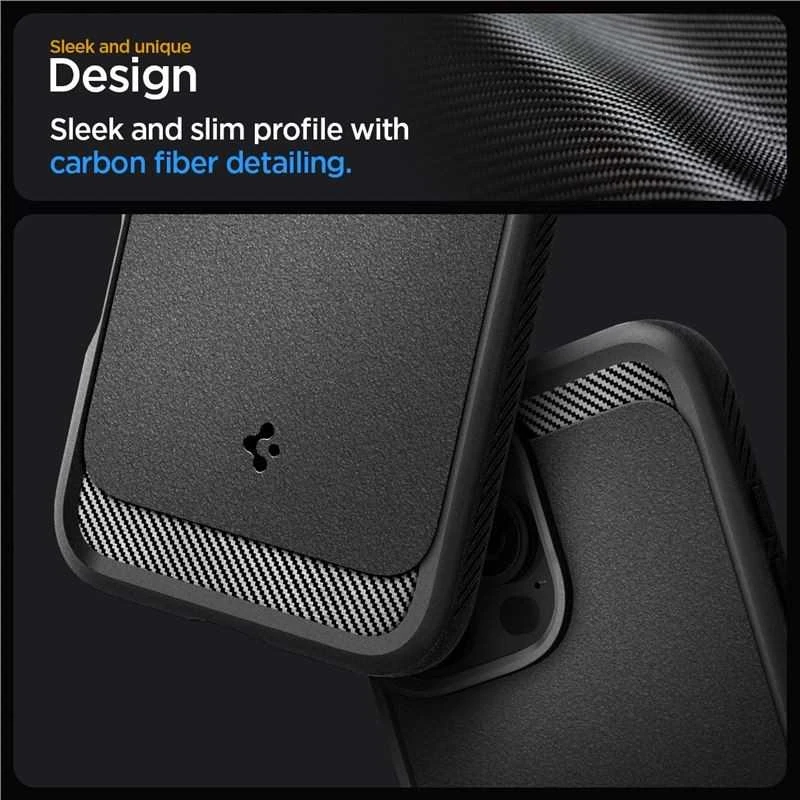 Dėklas Spigen Rugged Armor MagSafe do Apple iPhone 16 Pro Max – dėklas telefonui juodos spalvos