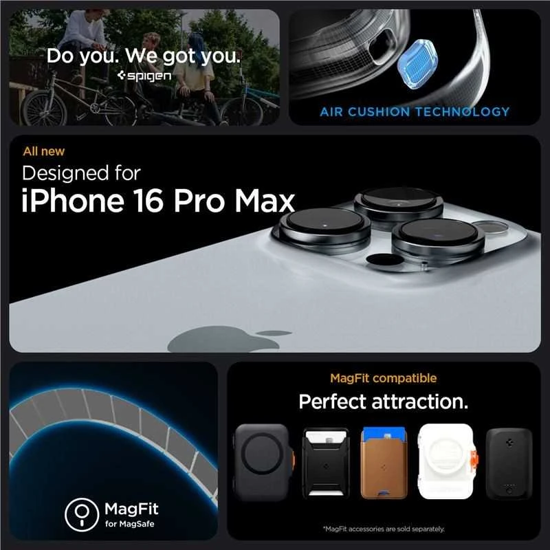 Spigen Rugged Armor MagSafe do Apple iPhone 16 Pro Max – dėklas telefonui pilkos spalvos