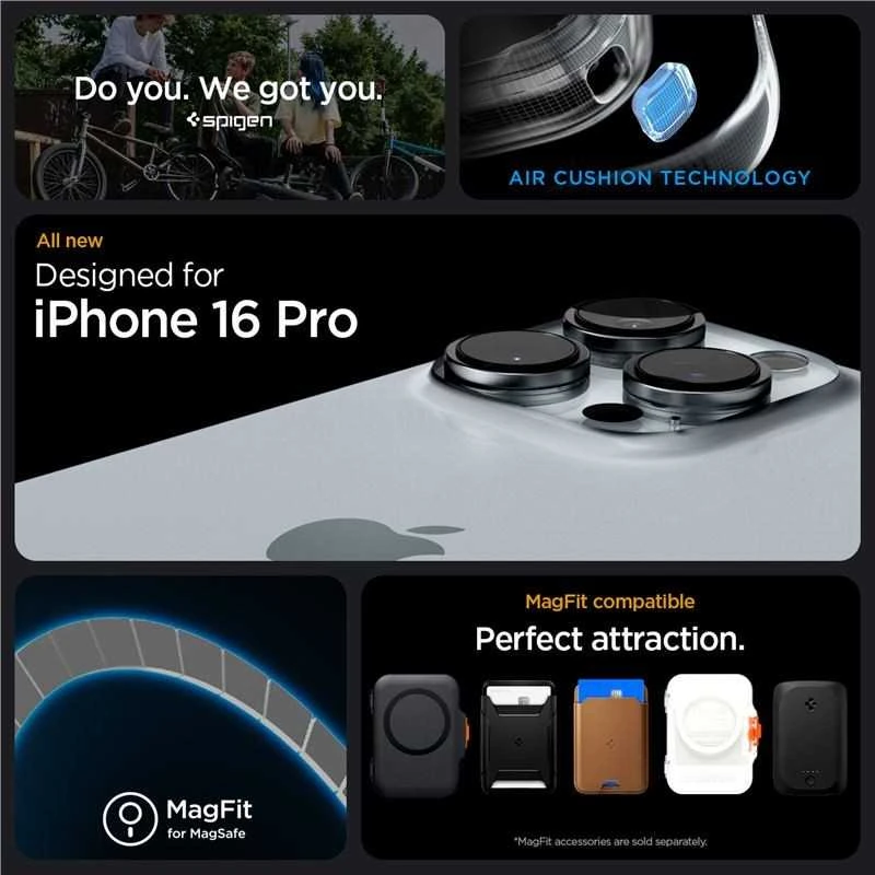 Dėklas Spigen Rugged Armor MagSafe do Apple iPhone 16 Pro – dėklas telefonui pilkos spalvos