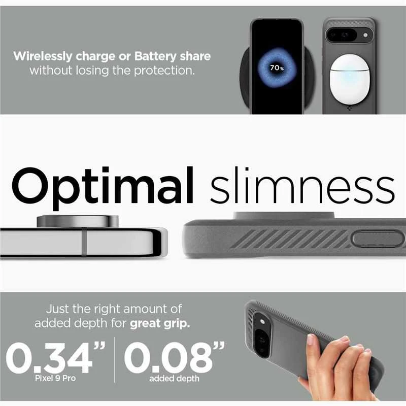 Spigen Rugged Armor – dėklas skirtas Google Pixel 9 / 9 Pro Marble Pilkas