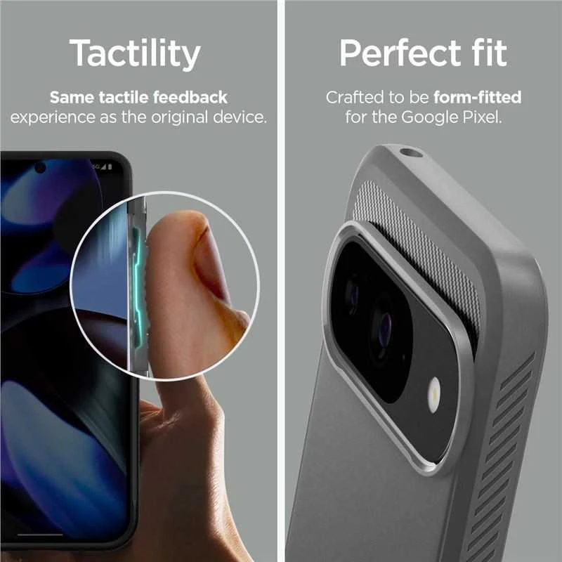 Spigen Rugged Armor – dėklas skirtas Google Pixel 9 / 9 Pro Marble Pilkas