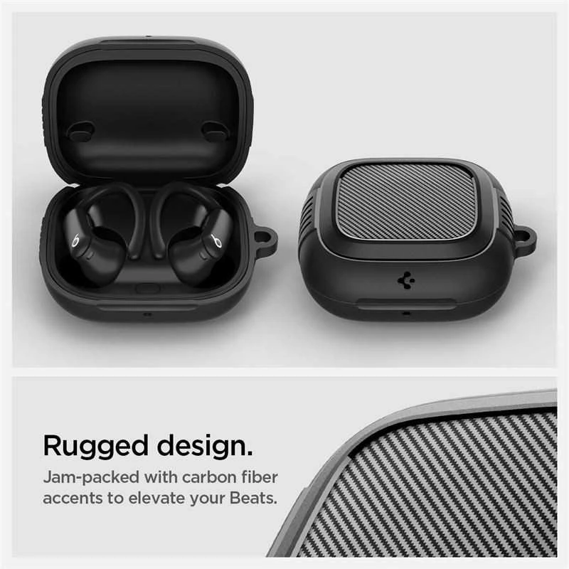 Spigen „Rugged Armor“, matinės juodos spalvos – „Apple Powerbeats Pro 2“