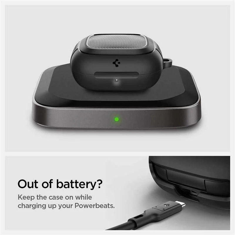 Spigen „Rugged Armor“, matinės juodos spalvos – „Apple Powerbeats Pro 2“