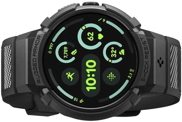 Spigen Rugged Armor, matinės juodos spalvos – „Google Pixel Watch 4“ (41 mm)