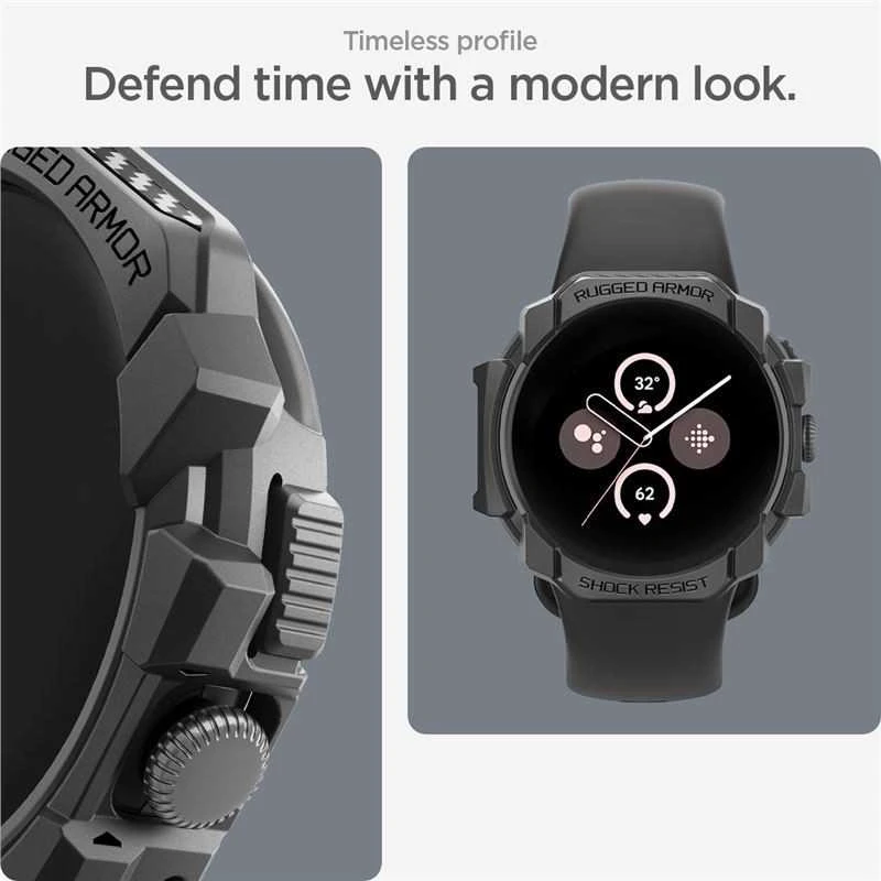Spigen Tvirtas šarvas, matinis juodas - „Google Pixel Watch 3/2/1“ (41 mm)