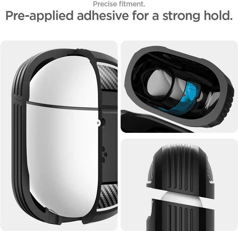 Spigen Rugged Armor apsauginis dėklas, skirtas Google Pixel Buds Pro 2, juodos spalvos